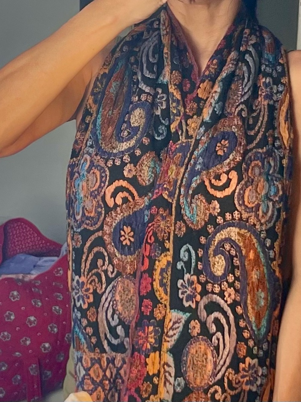 GORGEOUS Paisley Knit Women's Scarf from Nepal